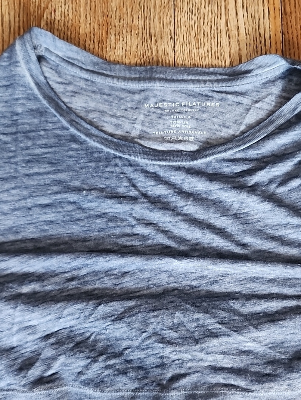 Majestic Filatures LINEN/SILK BLEND  Heathered Blue Crewneck Tee